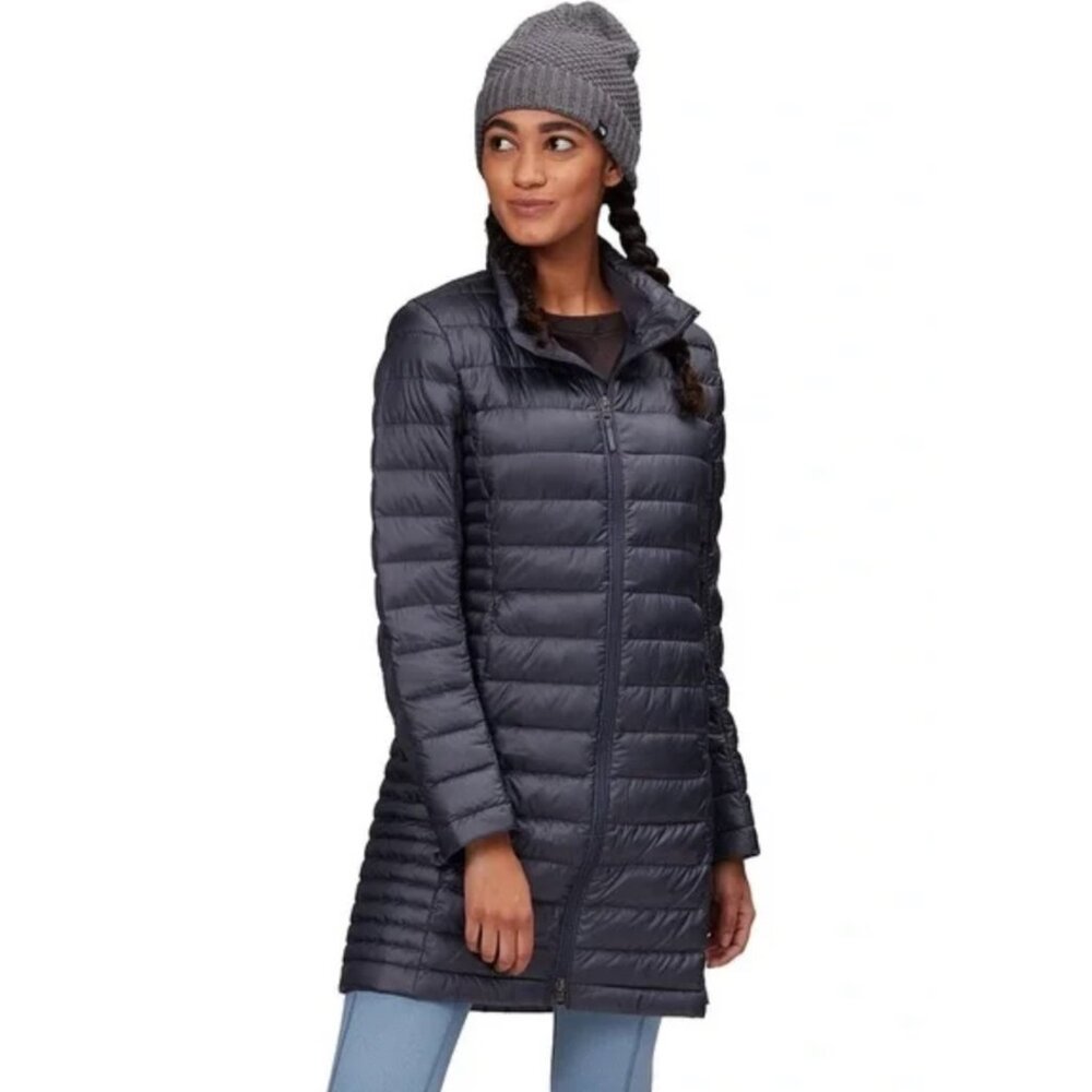 Patagonia Fiona Down Parka In Smolder Blue Size XS Long Jacket Winter Coat